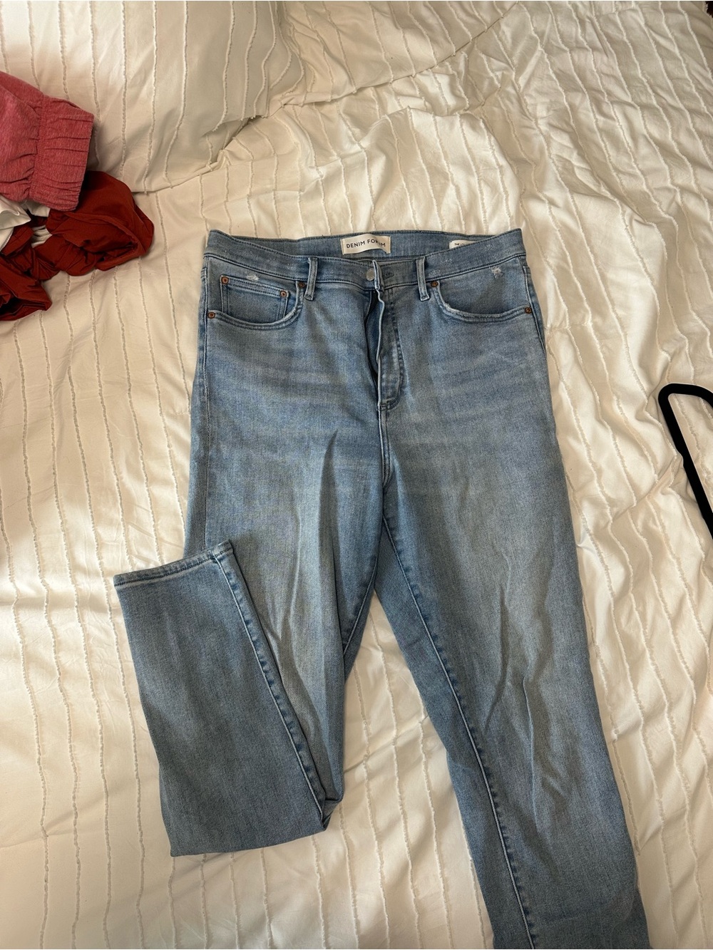 Denim Forum Women's Light Blue Skinny High-Rise Jeans